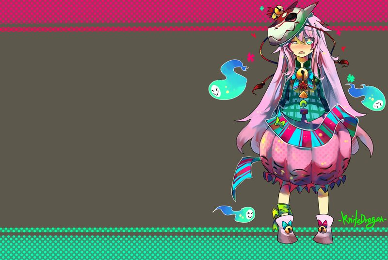 anime girl with dragon mask