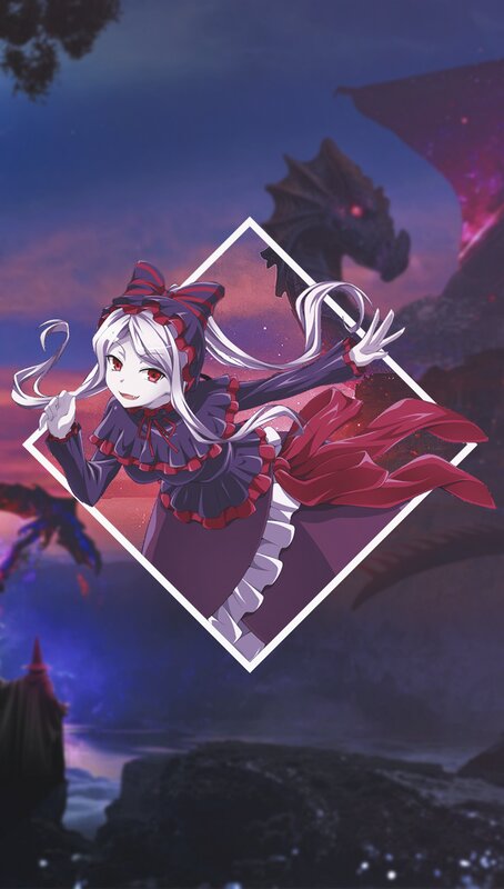 Anime Girl with Dragon — Purple, Dramatic, Night, Cape