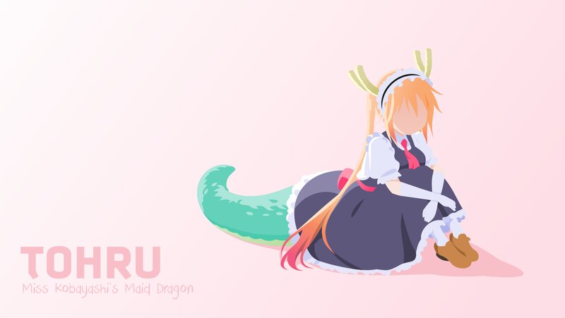 Anime Girl with Dragon Tail — Pink
