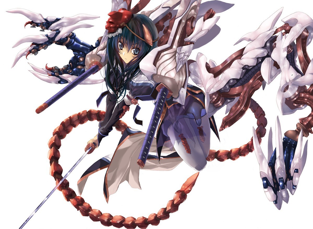 anime girl with dragon weapon