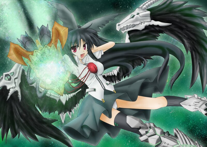 anime girl with dragon wings