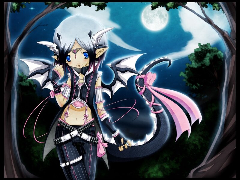 anime girl with dragon wings