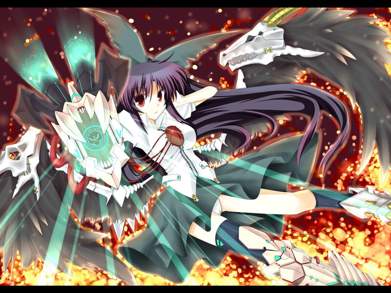 anime girl with dragon wings