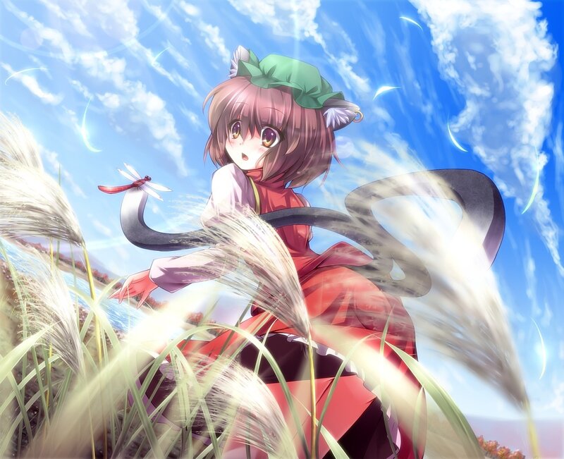Anime Girl with Dragonfly