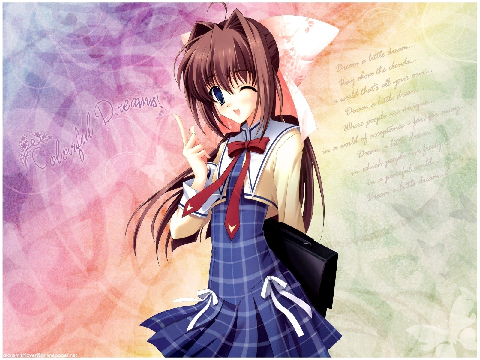 Anime girl with dreamy background