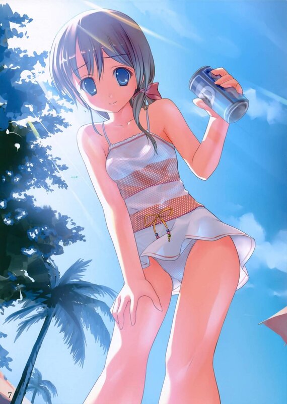 anime girl with drink