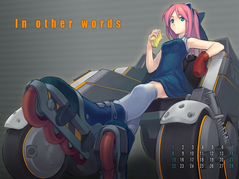 anime girl with drink