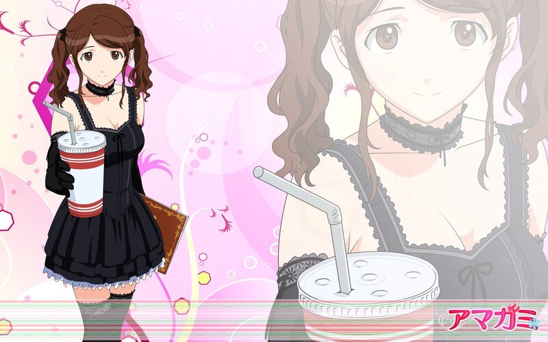 Anime girl with drink