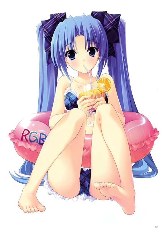 Anime girl with drink