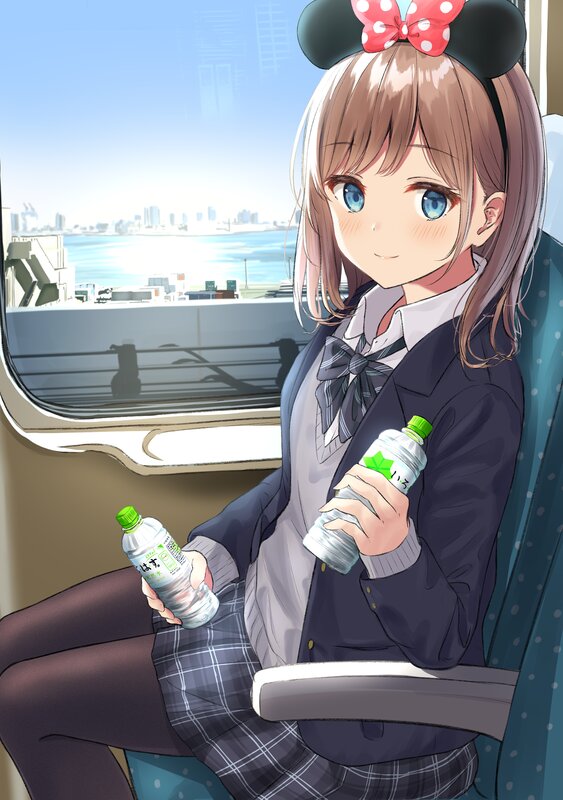 Anime Girl with Drinks
