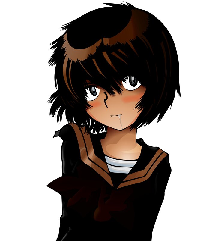 anime girl with drool
