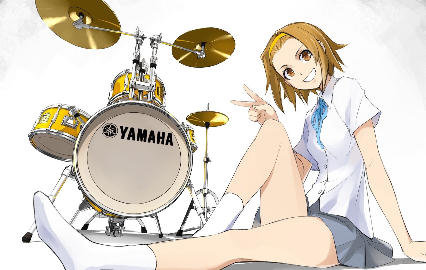 Anime girl with drum set