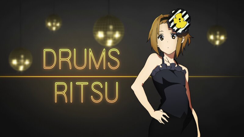 Anime Girl with Drums Text