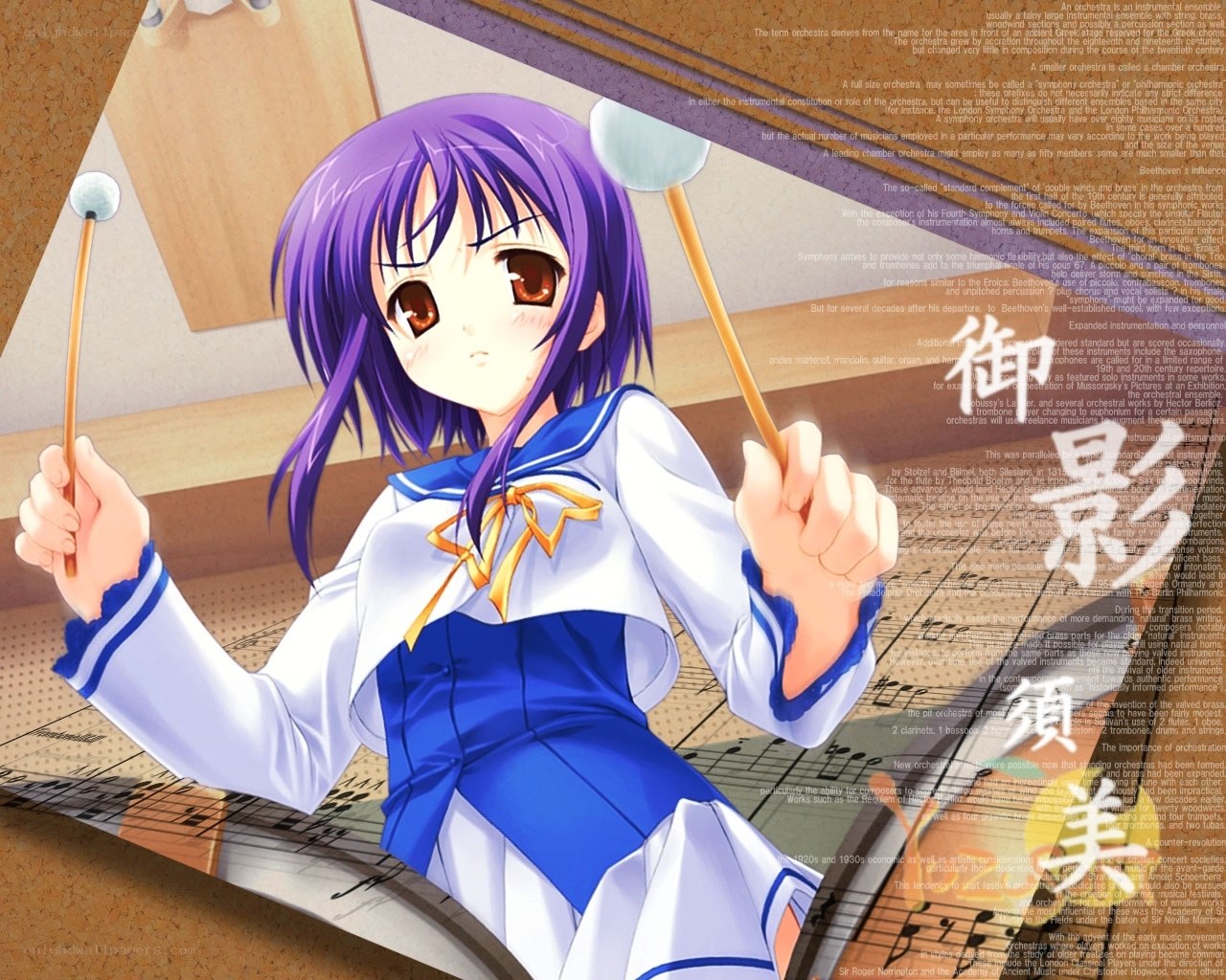anime girl with drumsticks