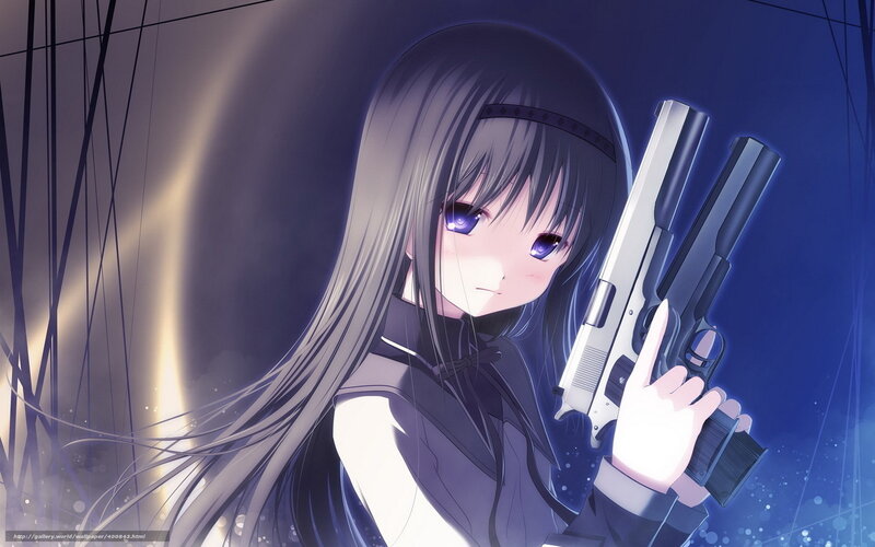 anime girl with dual pistols