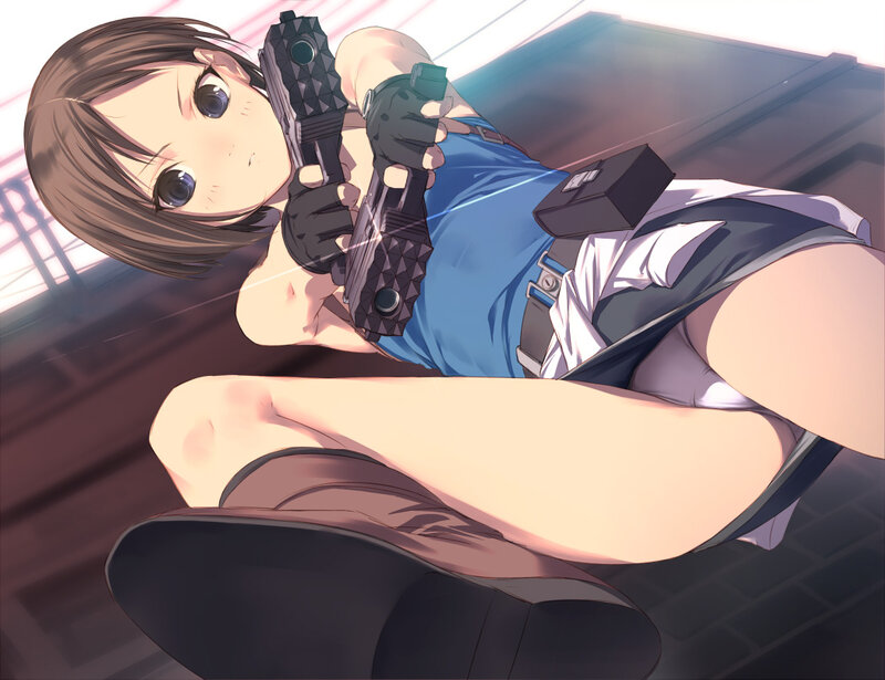 anime girl with dual pistols
