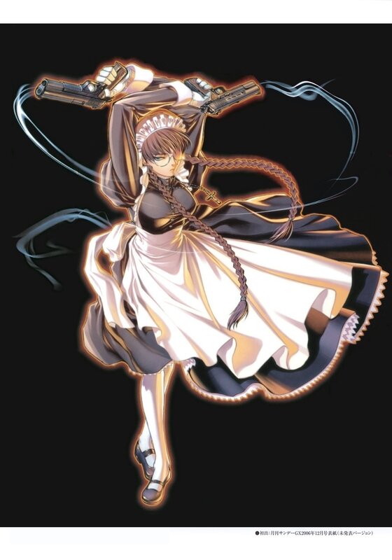 anime girl with dual pistols