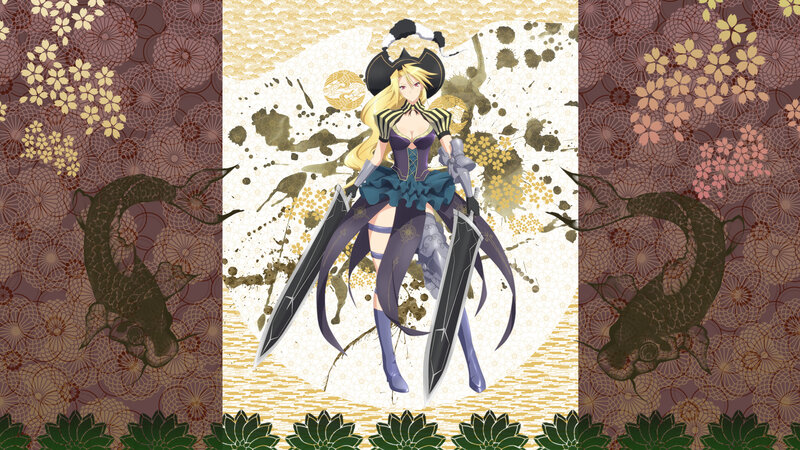 anime girl with dual swords