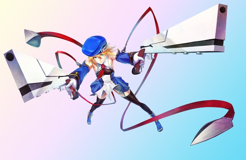 anime girl with dual swords
