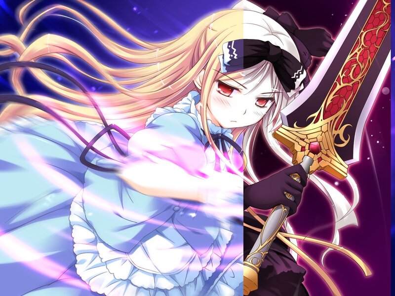 Anime girl with dual swords