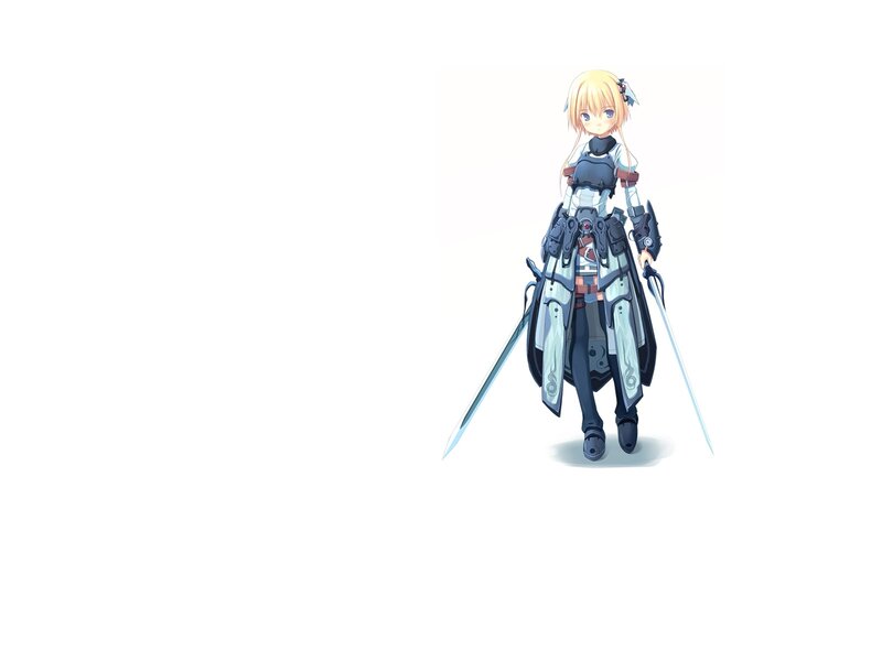 anime girl with dual swords