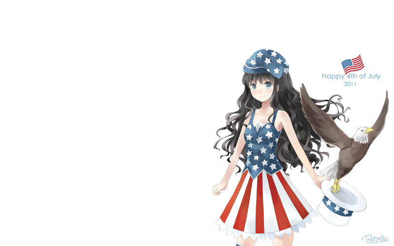 Anime Girl with Eagle