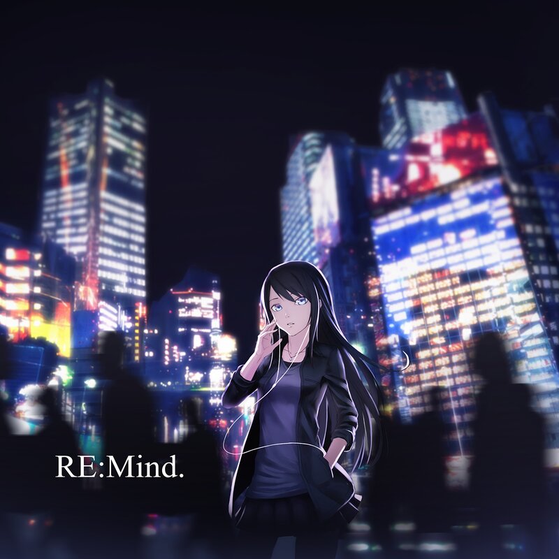 Anime Girl with Earphones — Black