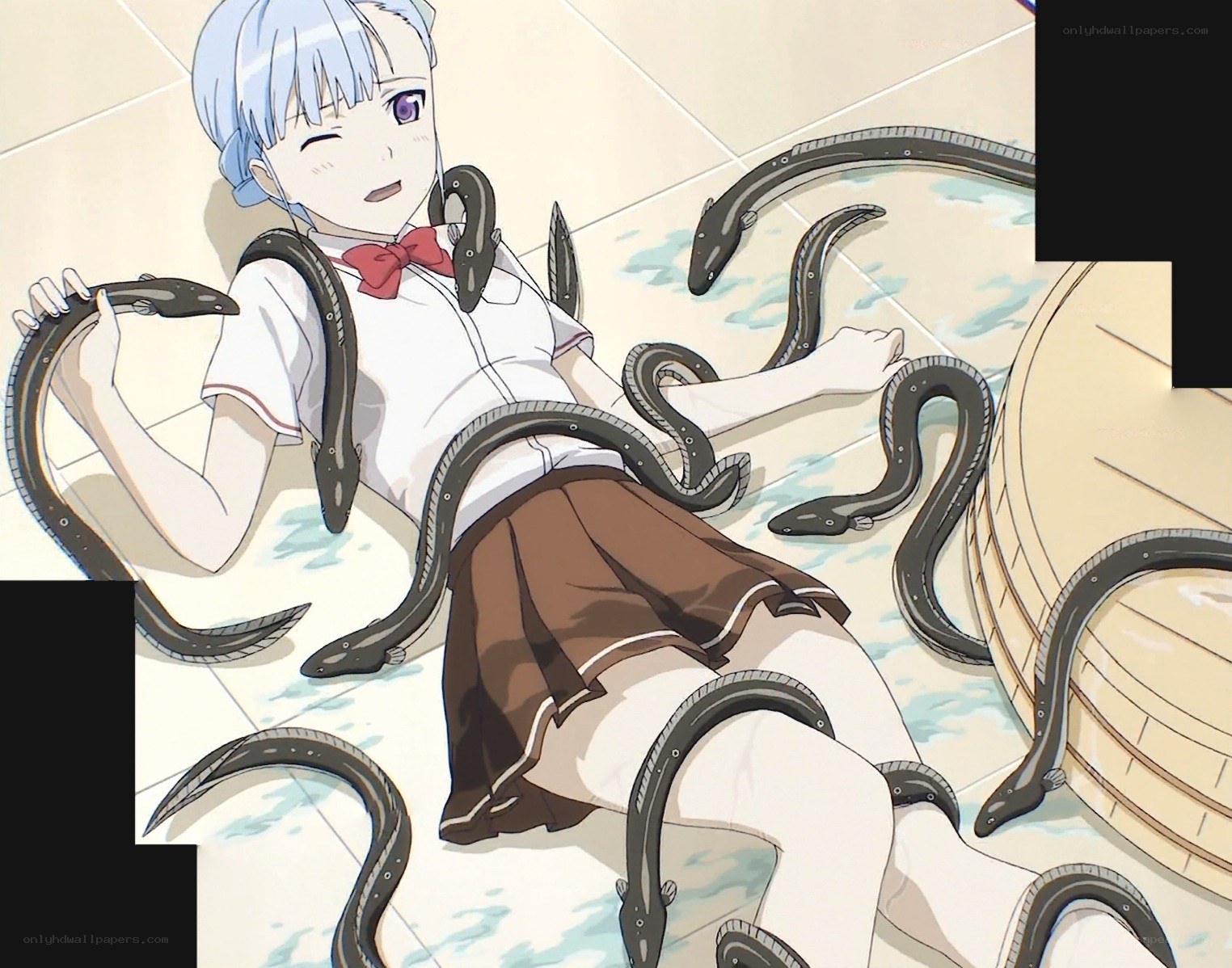 Anime girl with eels
