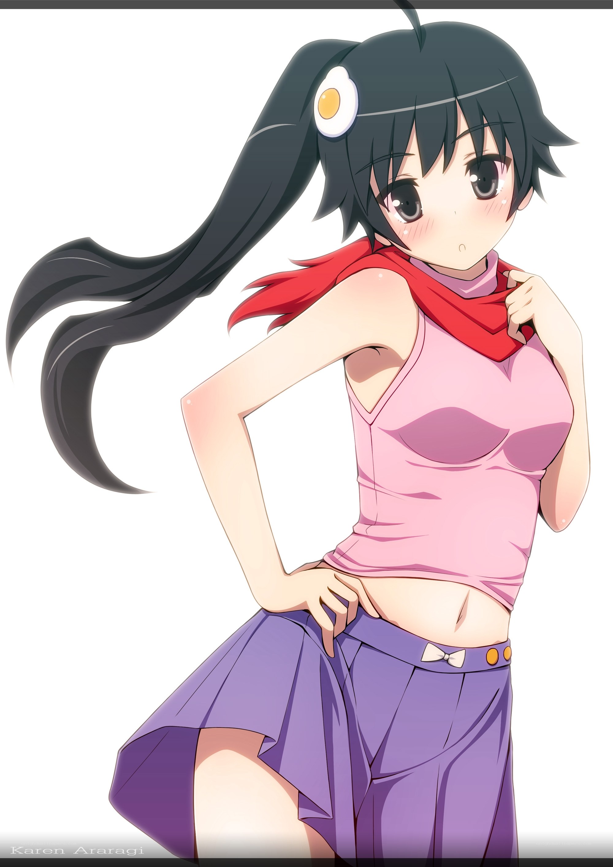anime girl with egg hair accessory