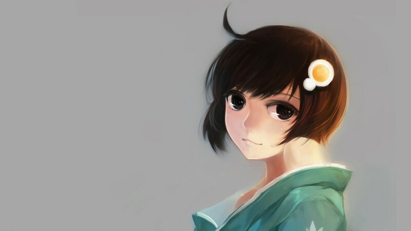 anime girl with egg hair clip