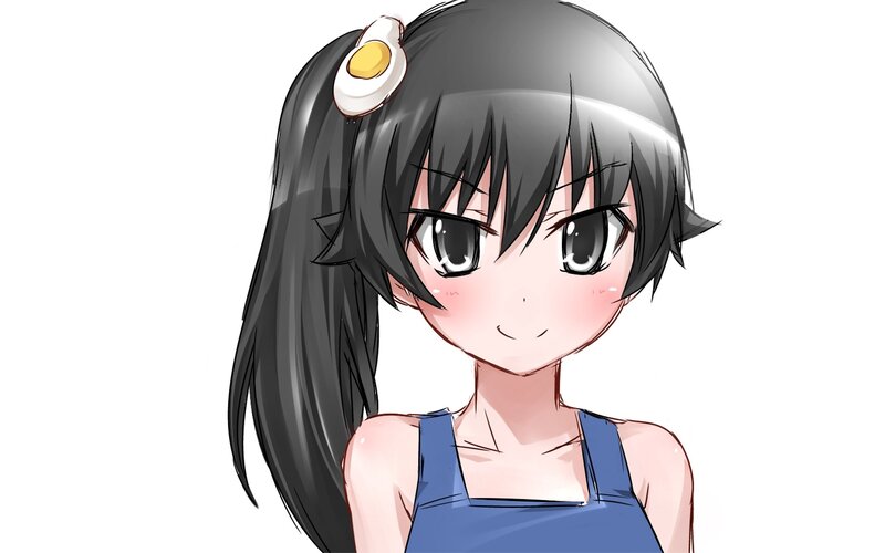 anime girl with egg hair clip