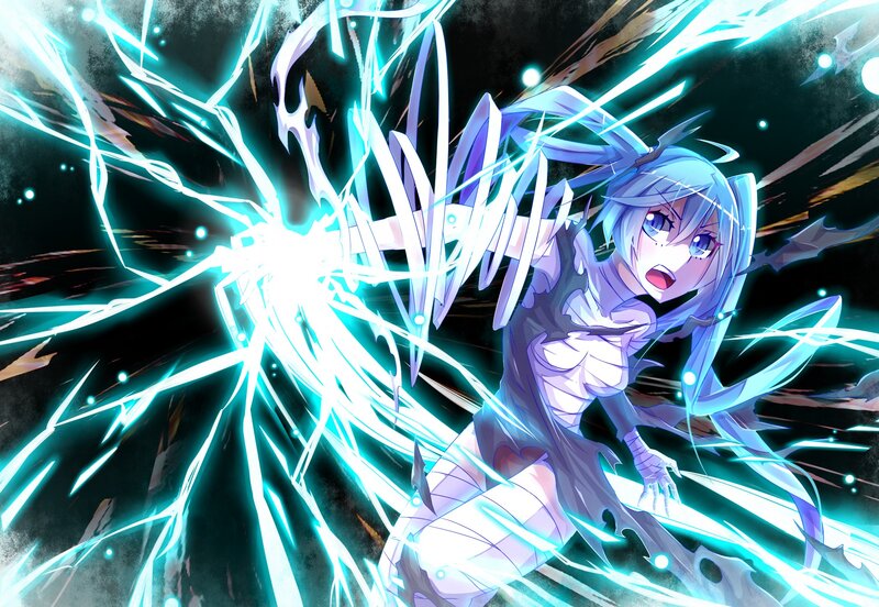 anime girl with electric energy