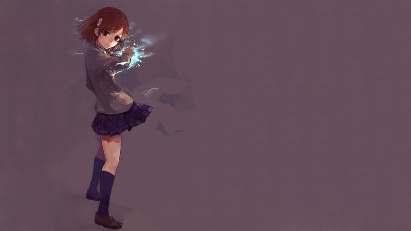 anime girl with electric energy