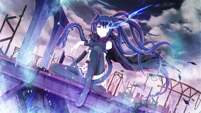 anime girl with electric energy