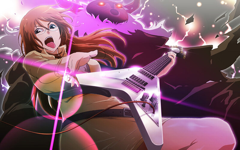 Anime girl with electric guitar
