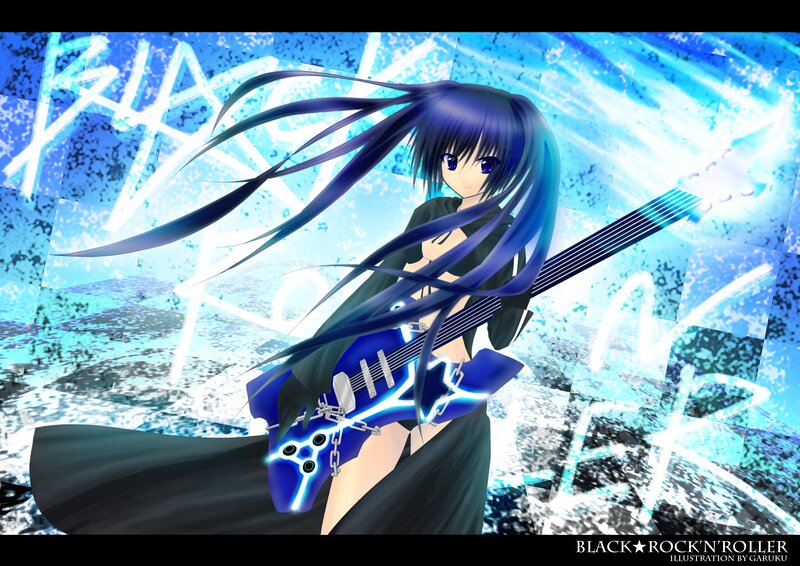 Anime girl with electric guitar