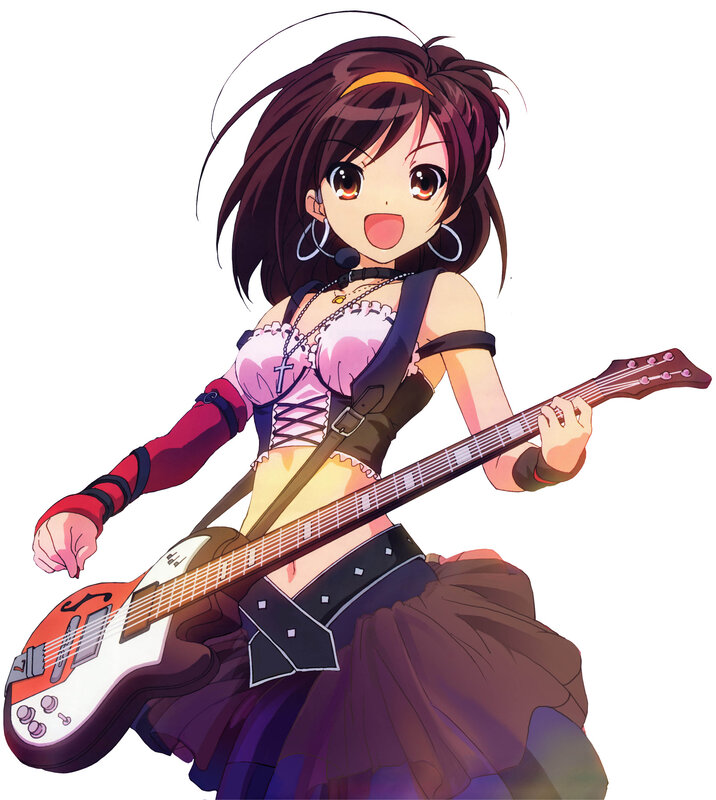 anime girl with electric guitar