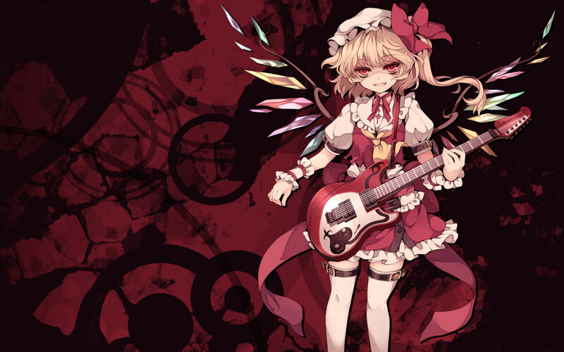 Anime girl with electric guitar