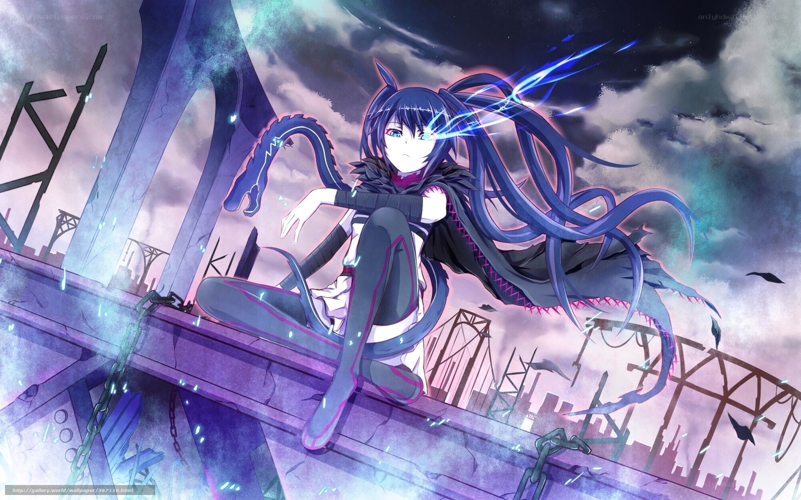 Anime girl with electric powers