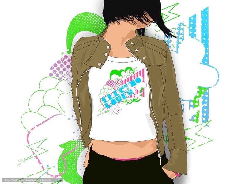 anime girl with electro loud shirt