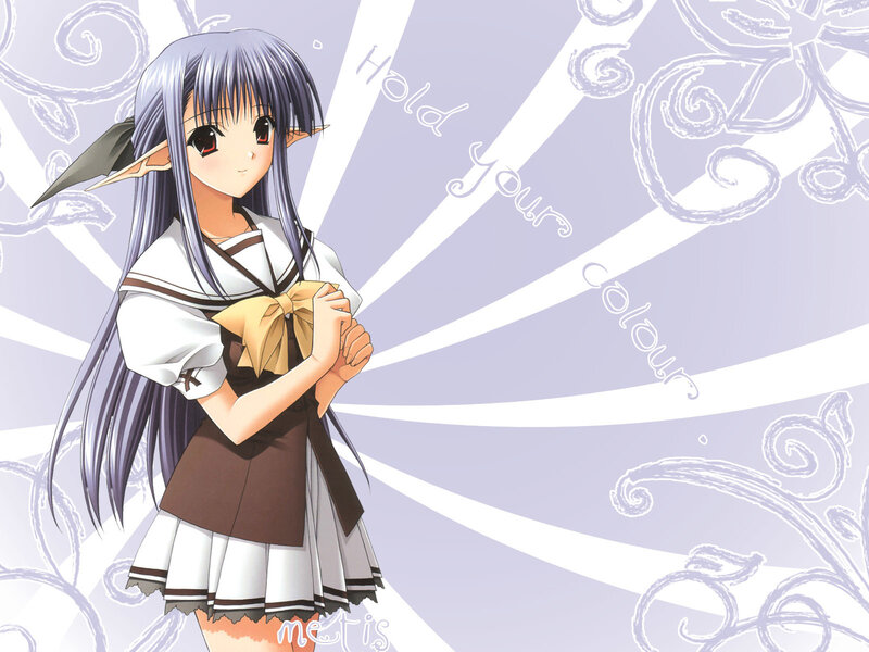 Anime Girl with Elf Ears — Purple, Calm