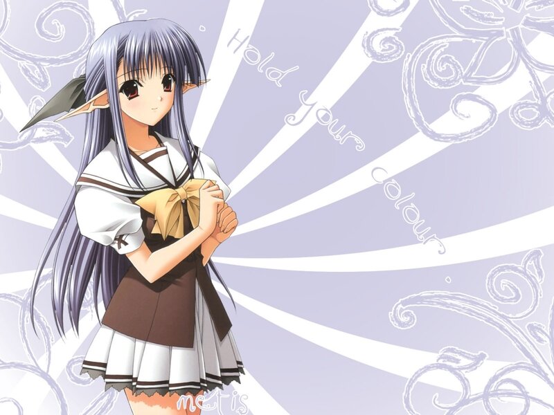 Anime Girl with Elf Ears — Purple