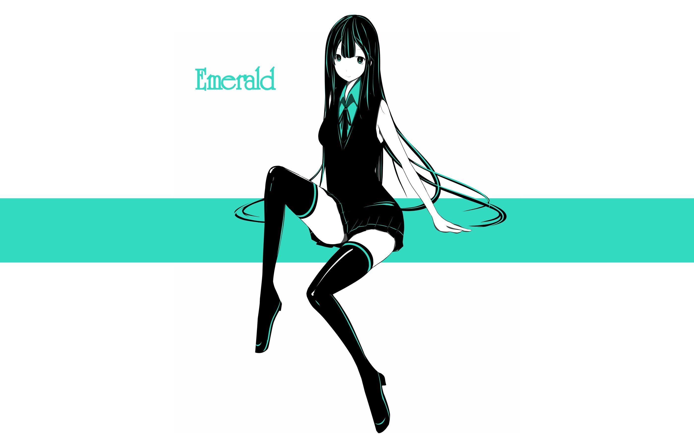 Anime girl with emerald theme