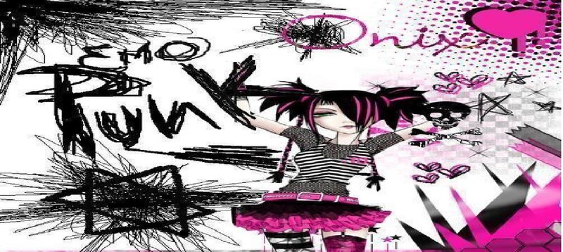 anime girl with emo punk art