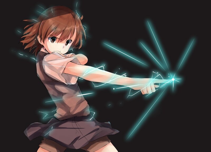 anime girl with energy attack