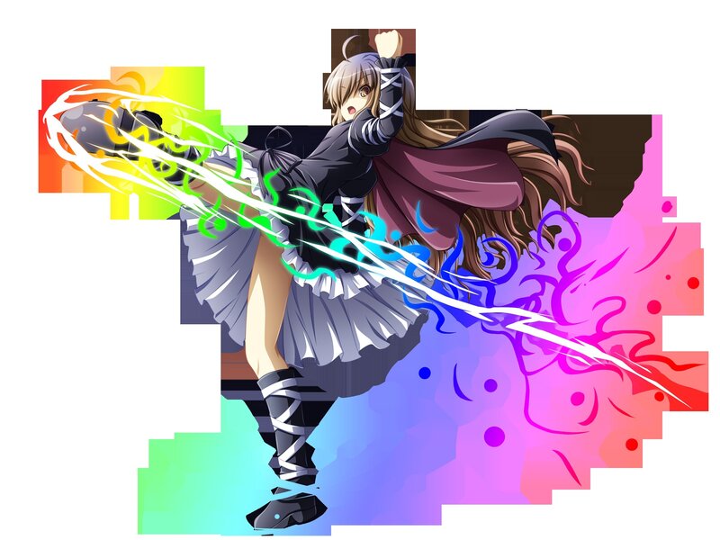 anime girl with energy attack