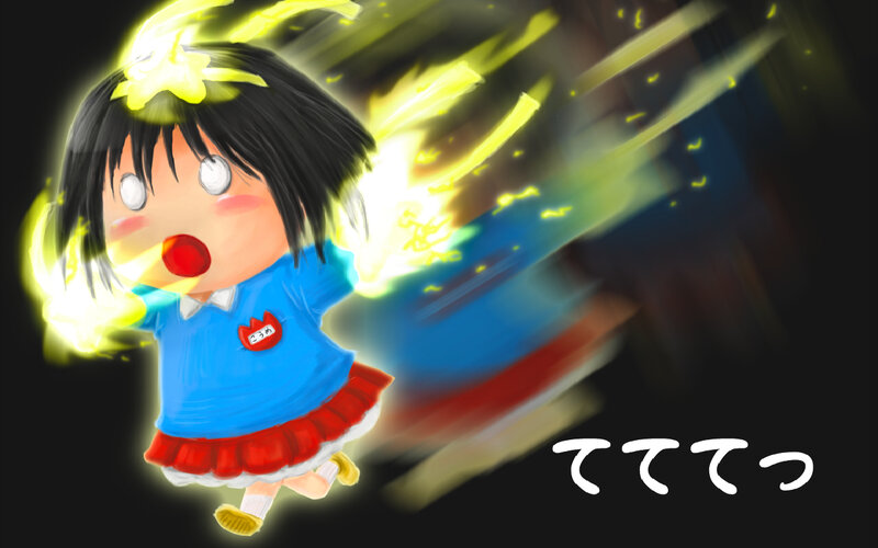 anime girl with energy aura