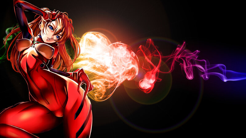 Anime girl with energy blast