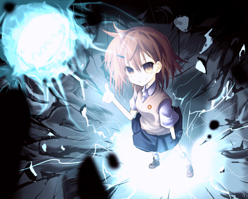 anime girl with energy blast