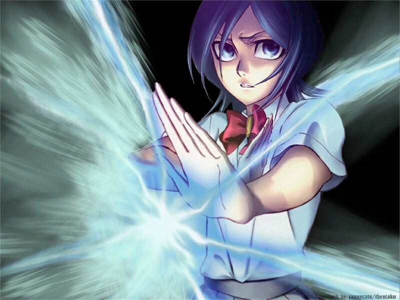 Anime Girl with Energy — Blue, Dramatic